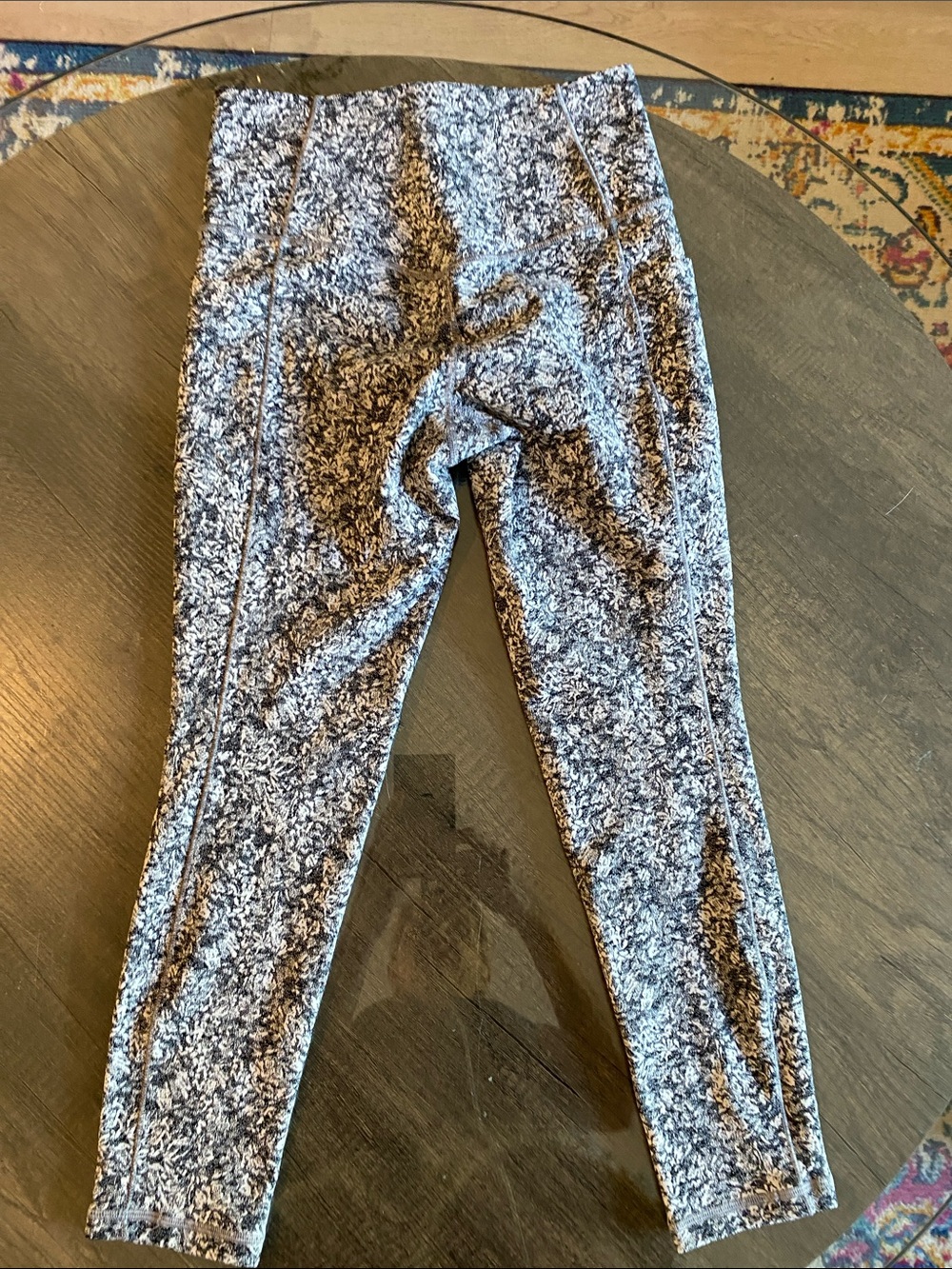 Athleta Black and White Printed High-Waist Leggings - Picture 4 of 4